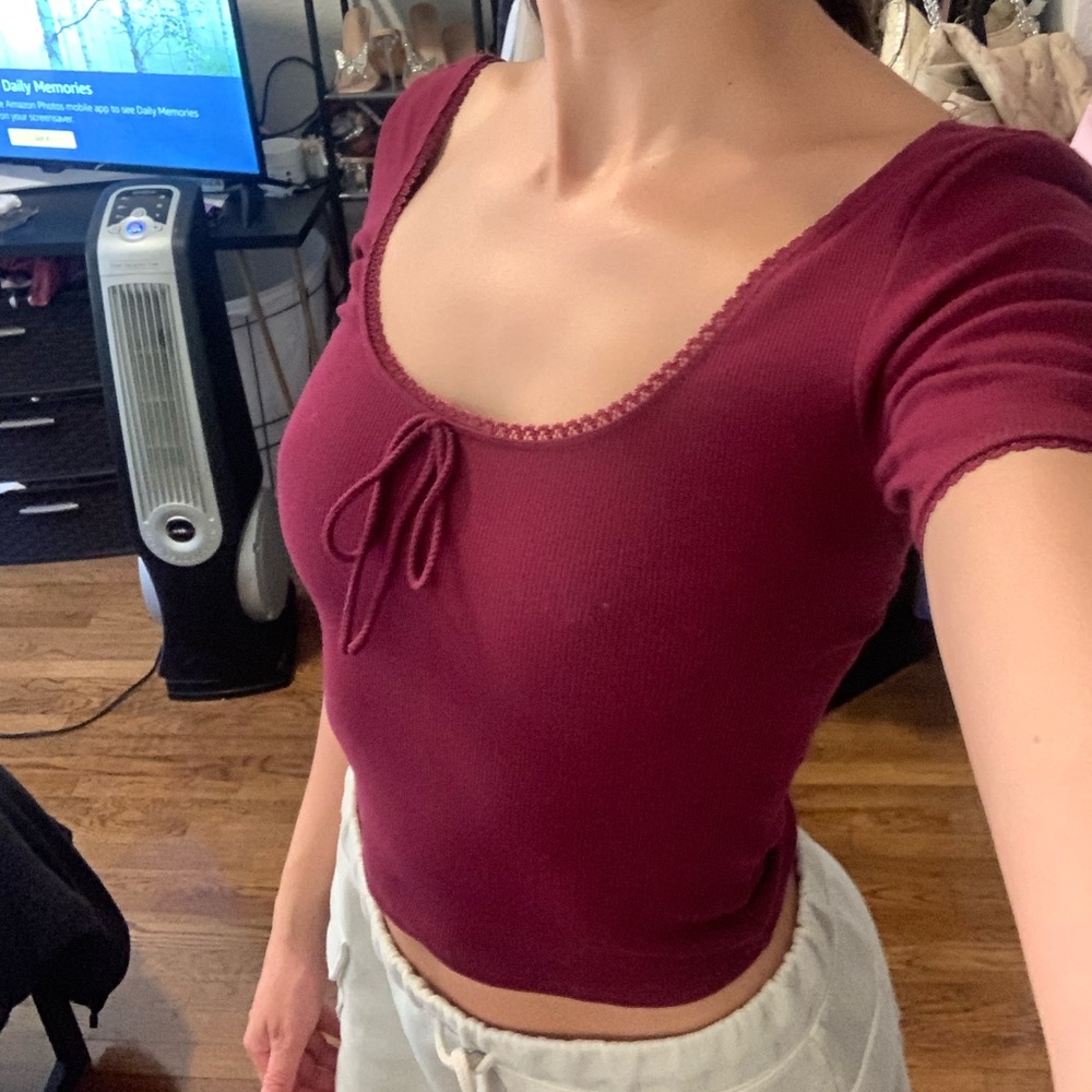 Burgundy crop top